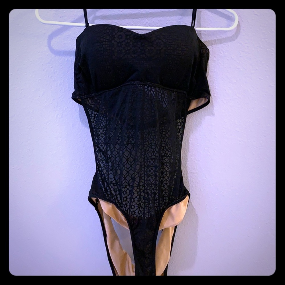 RVCA black one piece stylish bathing suit